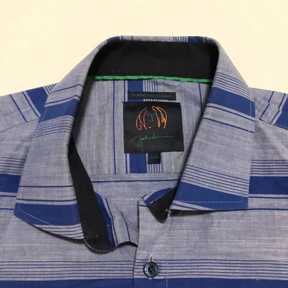 John Lennon Mens  Size LG Casual Button Up Short Sleeve Shirt - Picture 2 of 16